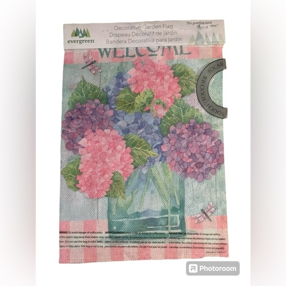 Evergreen Other - Evergreen Welcome Hydrangeas Textured Suede Garden Flag
